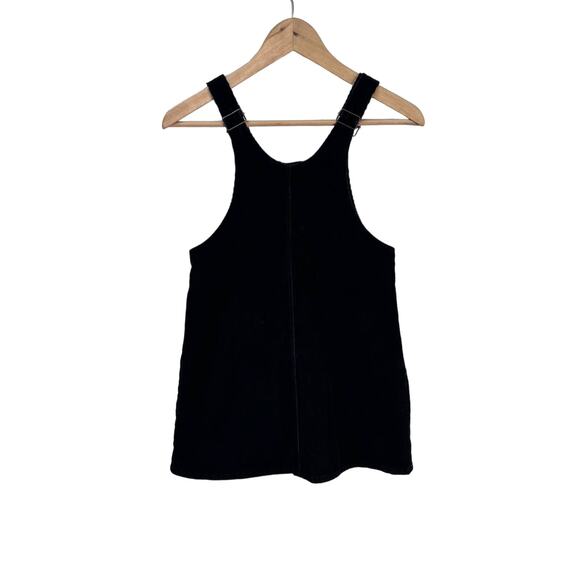 Zara Girls Overall Dress 11-12 Black Corduroy Pinafore Adjustable Straps Pockets - Picture 2 of 8